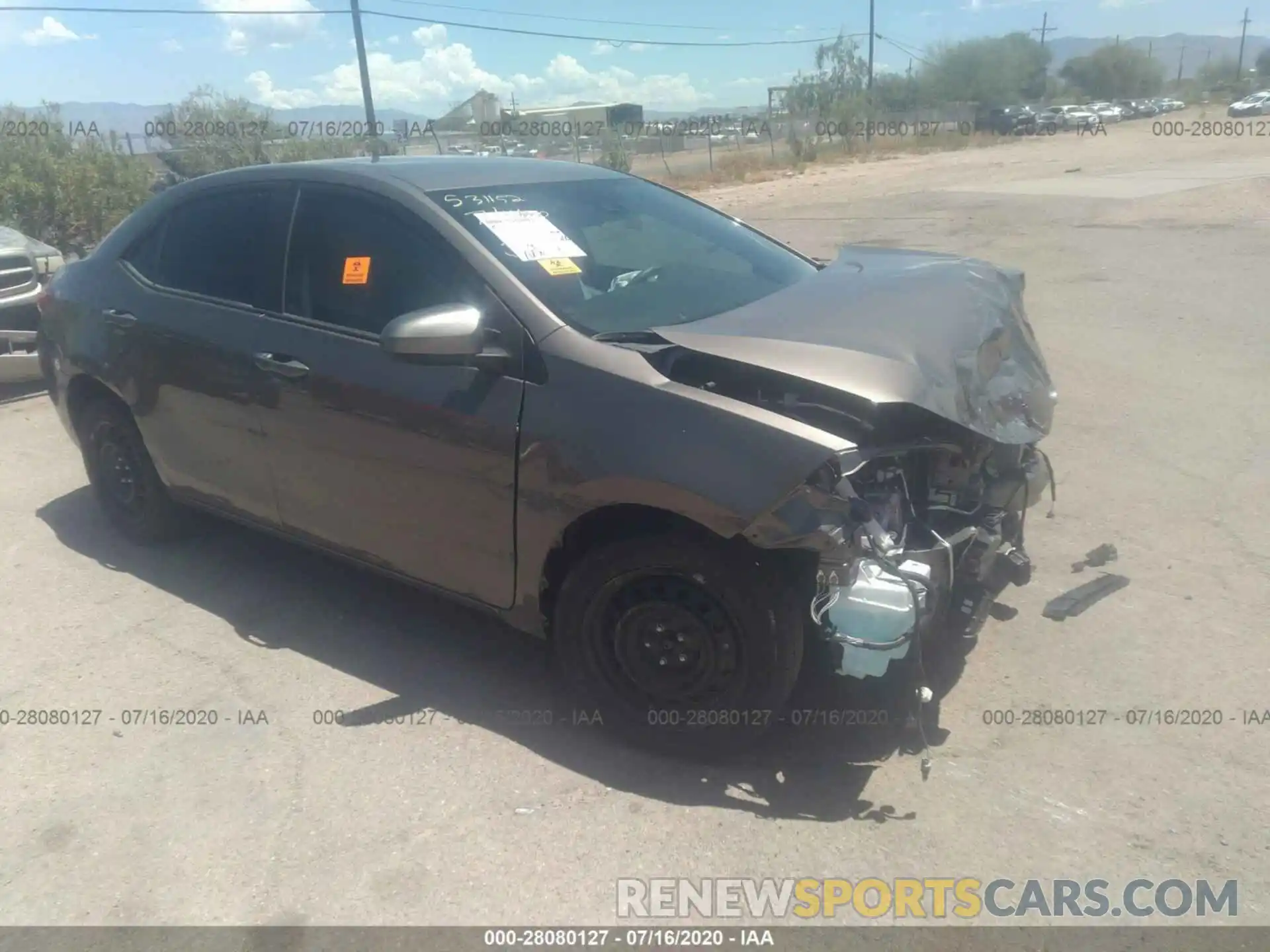 1 Photograph of a damaged car 2T1BURHE9KC199303 TOYOTA COROLLA 2019