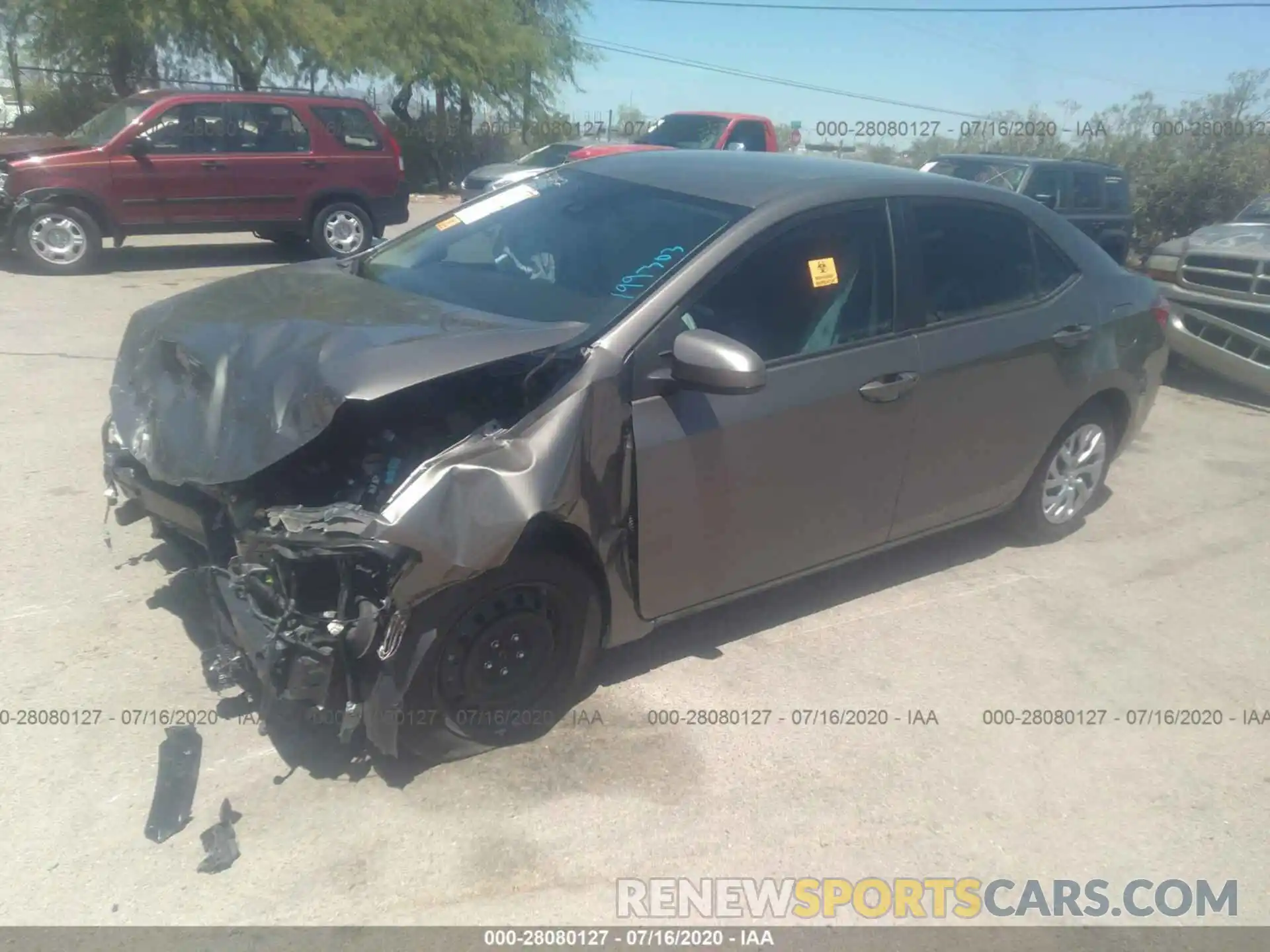 2 Photograph of a damaged car 2T1BURHE9KC199303 TOYOTA COROLLA 2019