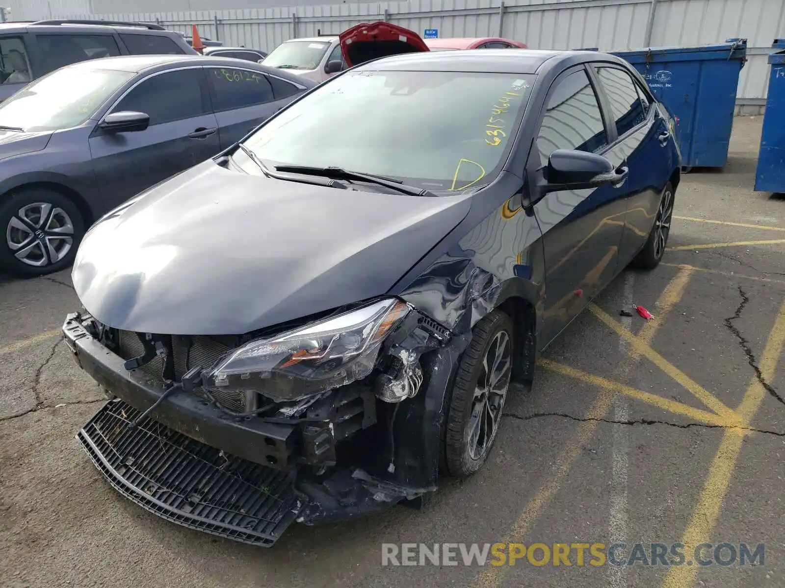 2 Photograph of a damaged car 2T1BURHE9KC206976 TOYOTA COROLLA 2019