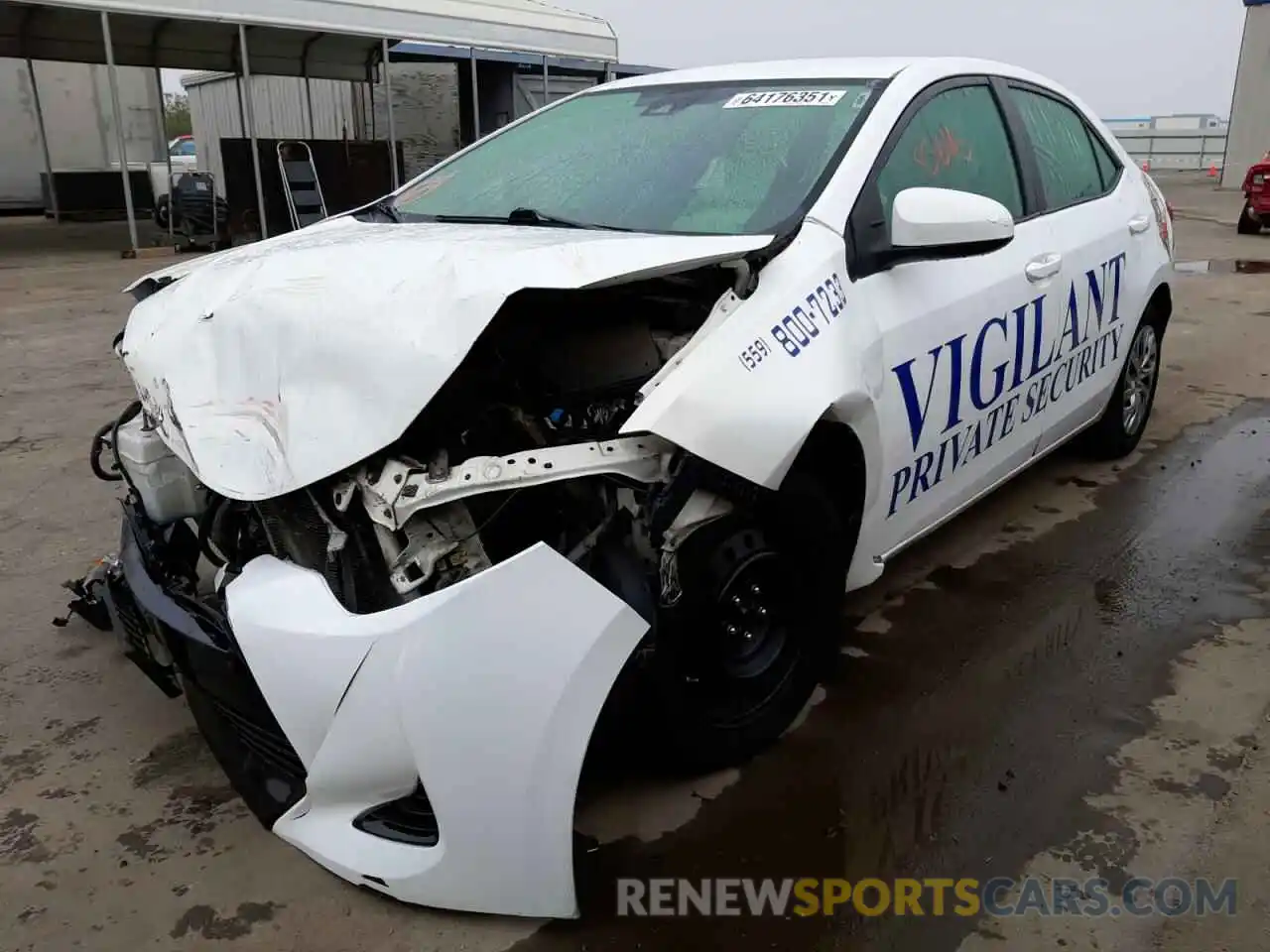 2 Photograph of a damaged car 2T1BURHE9KC230386 TOYOTA COROLLA 2019