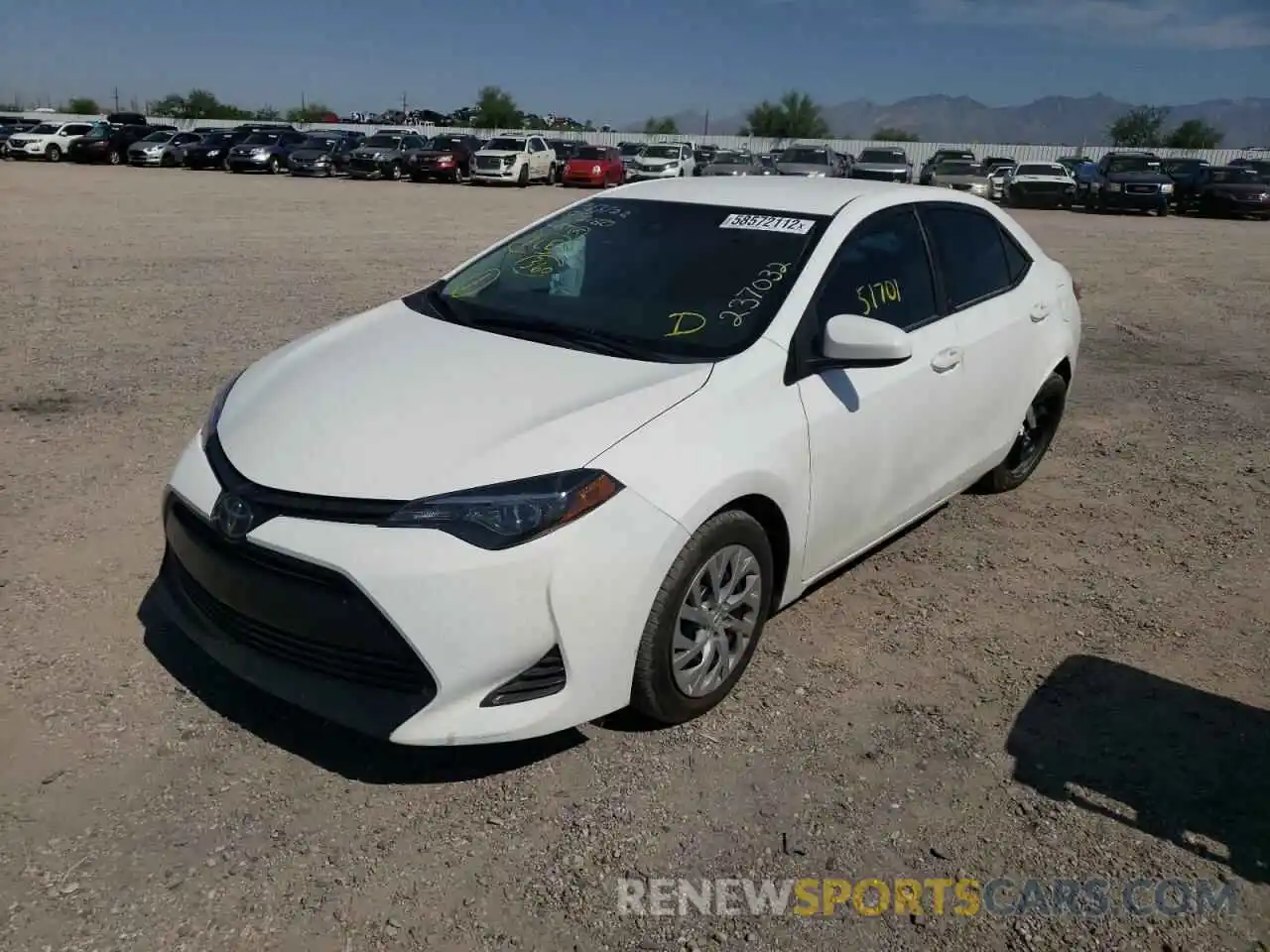 2 Photograph of a damaged car 2T1BURHE9KC237032 TOYOTA COROLLA 2019