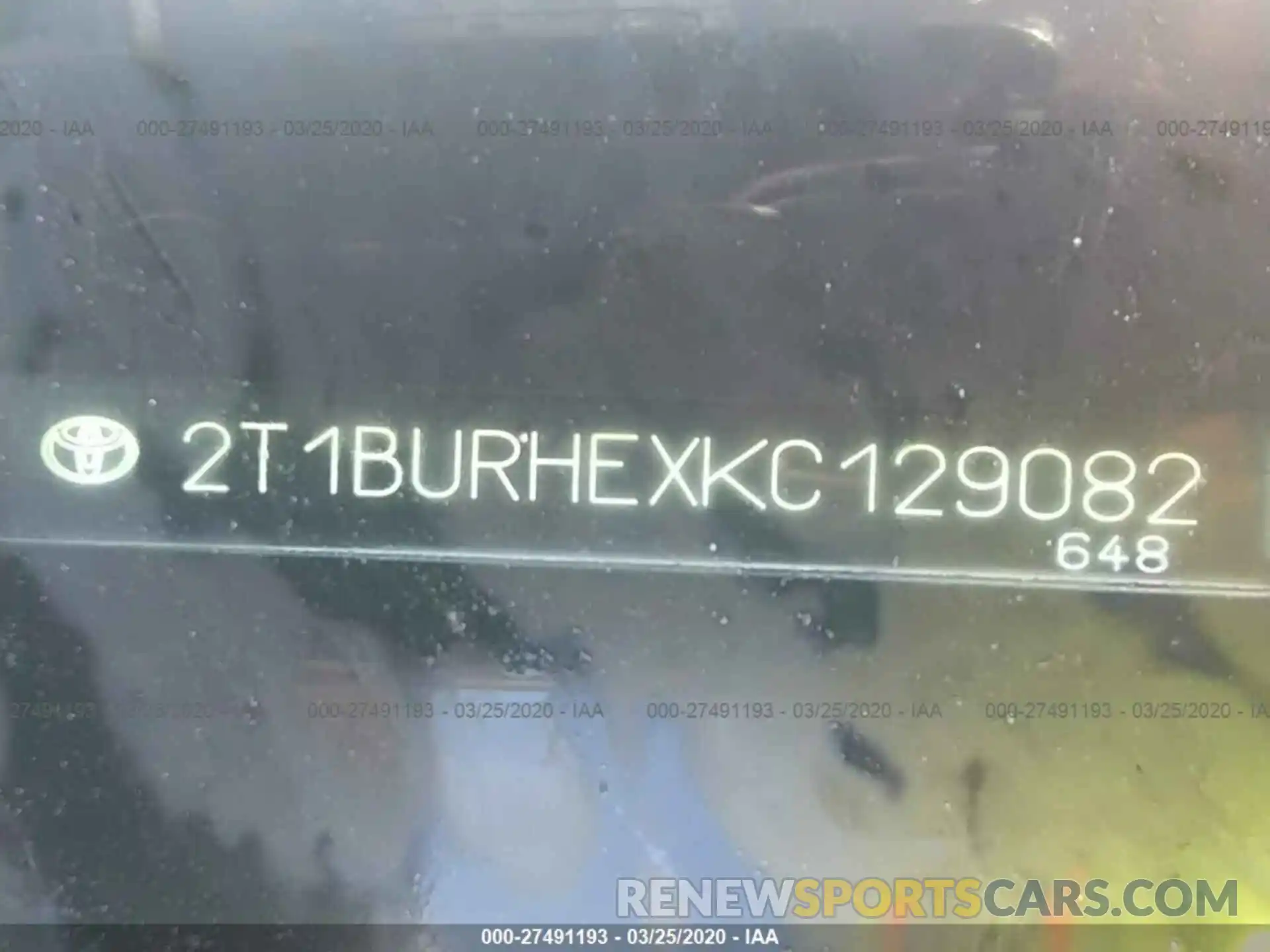 9 Photograph of a damaged car 2T1BURHEXKC129082 TOYOTA COROLLA 2019