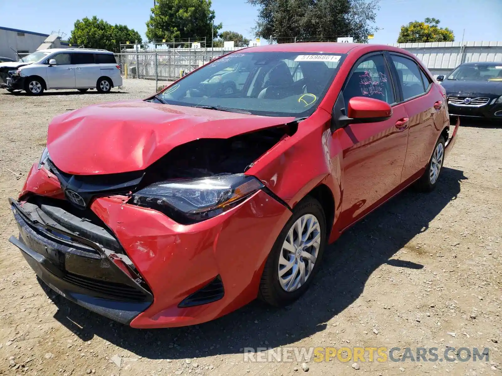 2 Photograph of a damaged car 2T1BURHEXKC129759 TOYOTA COROLLA 2019