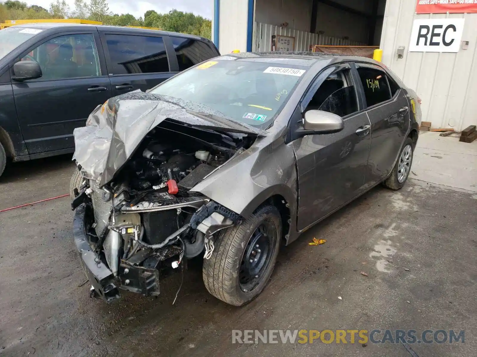 2 Photograph of a damaged car 2T1BURHEXKC133679 TOYOTA COROLLA 2019