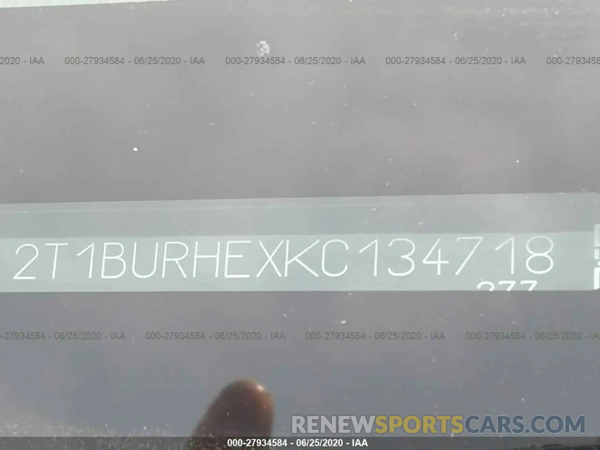 9 Photograph of a damaged car 2T1BURHEXKC134718 TOYOTA COROLLA 2019