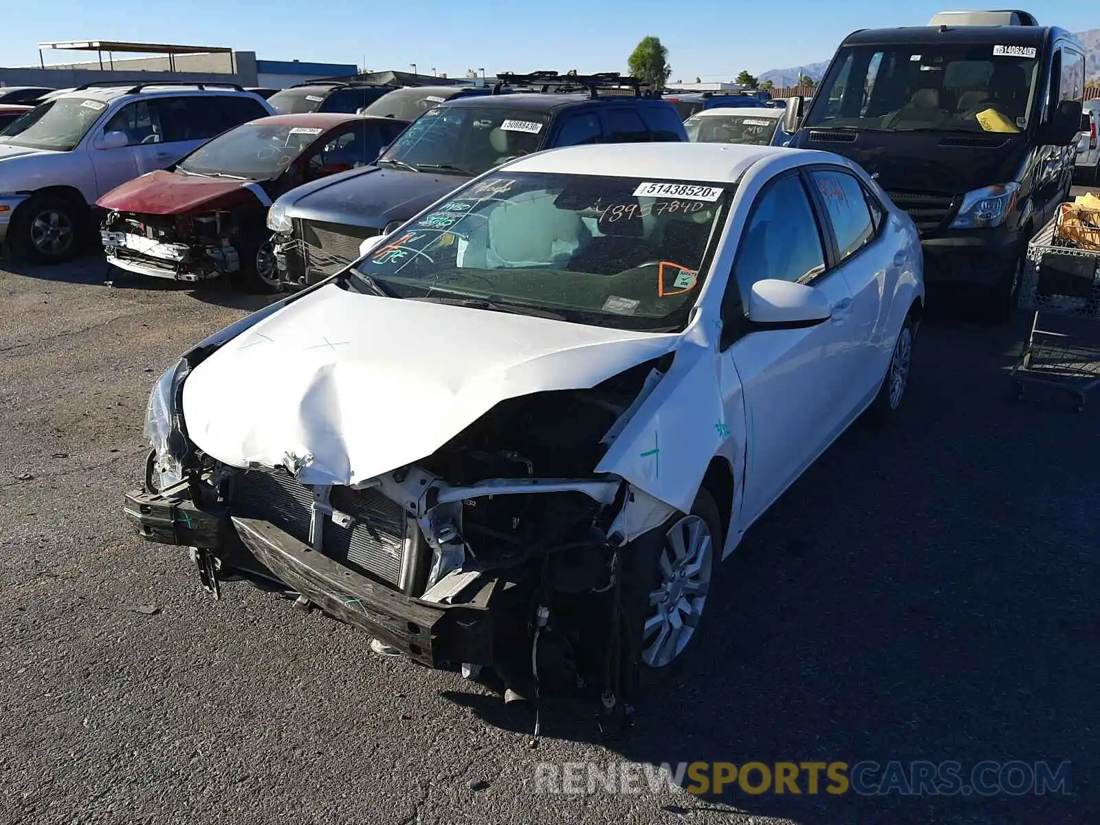 2 Photograph of a damaged car 2T1BURHEXKC137697 TOYOTA COROLLA 2019