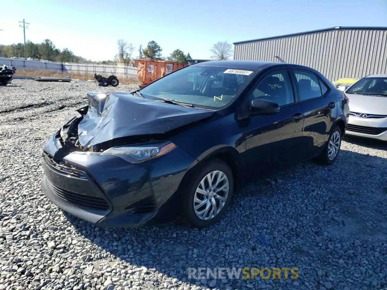 2 Photograph of a damaged car 2T1BURHEXKC142091 TOYOTA COROLLA 2019