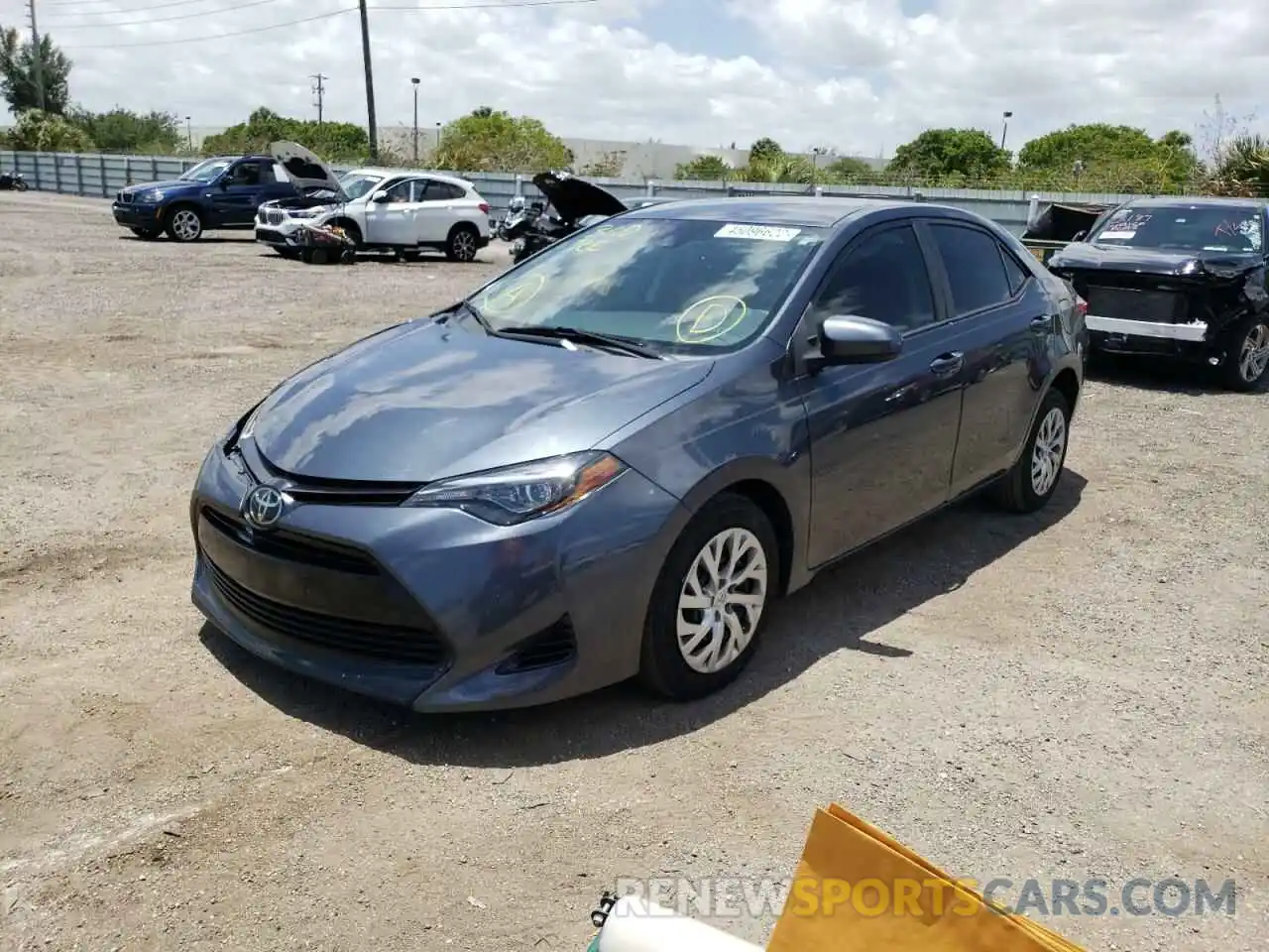 2 Photograph of a damaged car 2T1BURHEXKC156928 TOYOTA COROLLA 2019