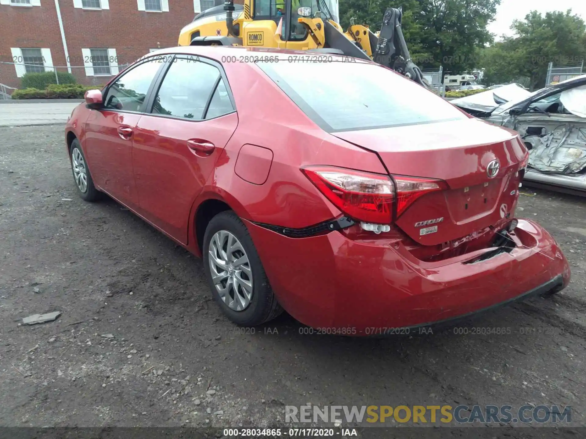 3 Photograph of a damaged car 2T1BURHEXKC158081 TOYOTA COROLLA 2019