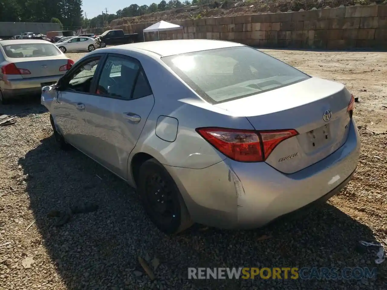 3 Photograph of a damaged car 2T1BURHEXKC158274 TOYOTA COROLLA 2019