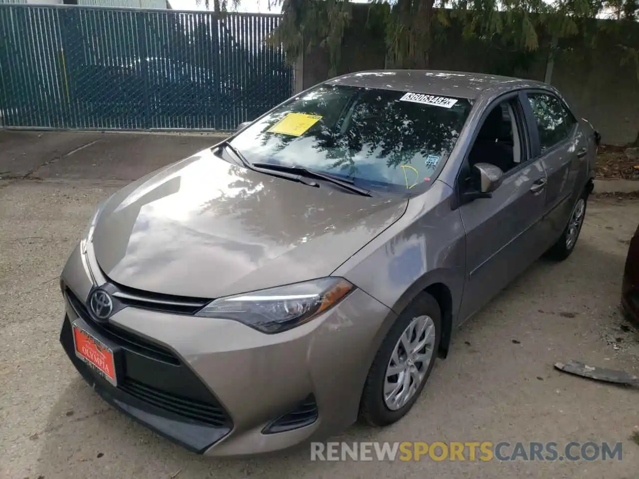 2 Photograph of a damaged car 2T1BURHEXKC170764 TOYOTA COROLLA 2019