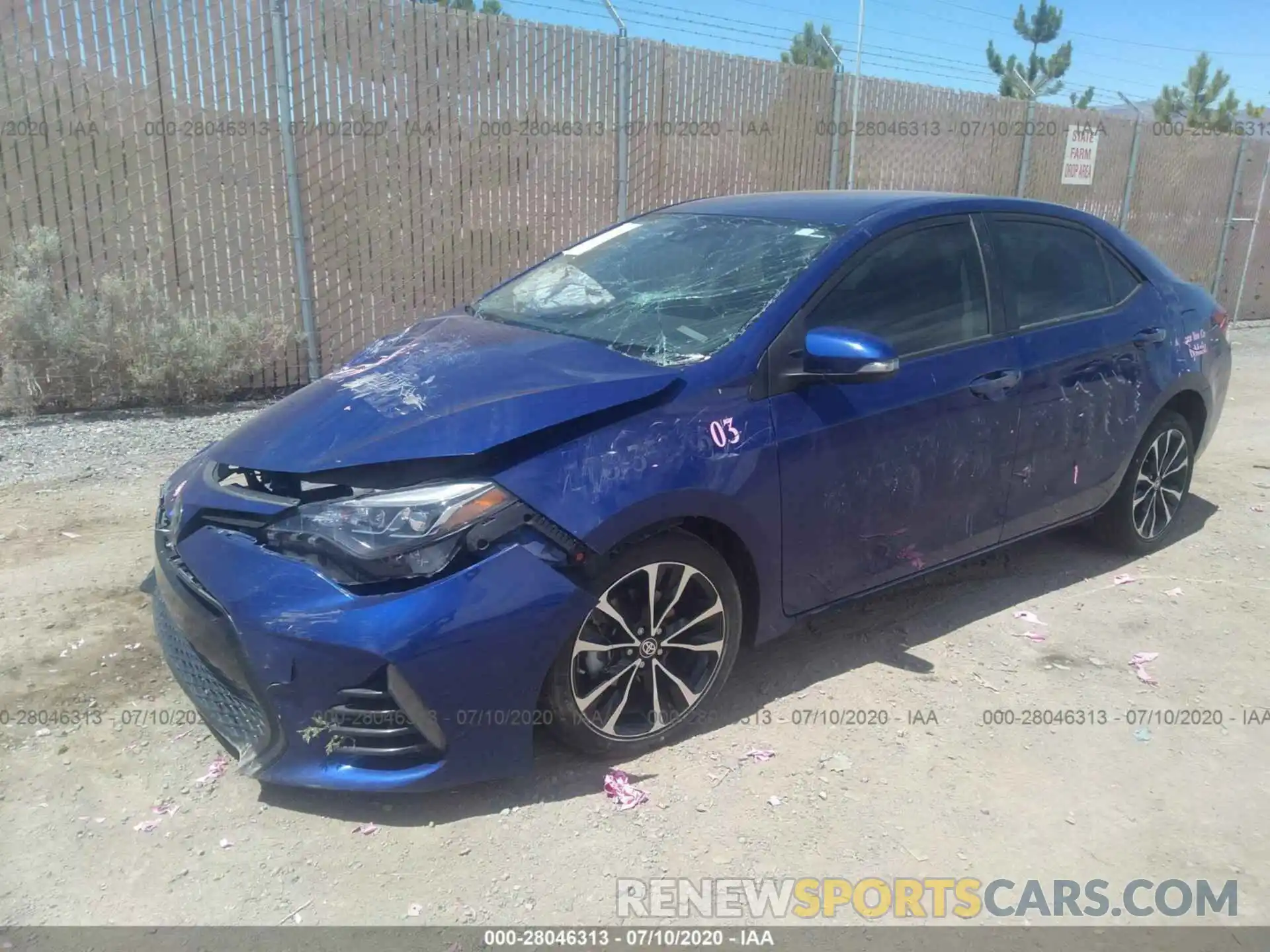 2 Photograph of a damaged car 2T1BURHEXKC170800 TOYOTA COROLLA 2019