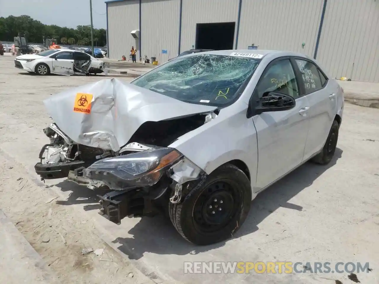 2 Photograph of a damaged car 2T1BURHEXKC178461 TOYOTA COROLLA 2019