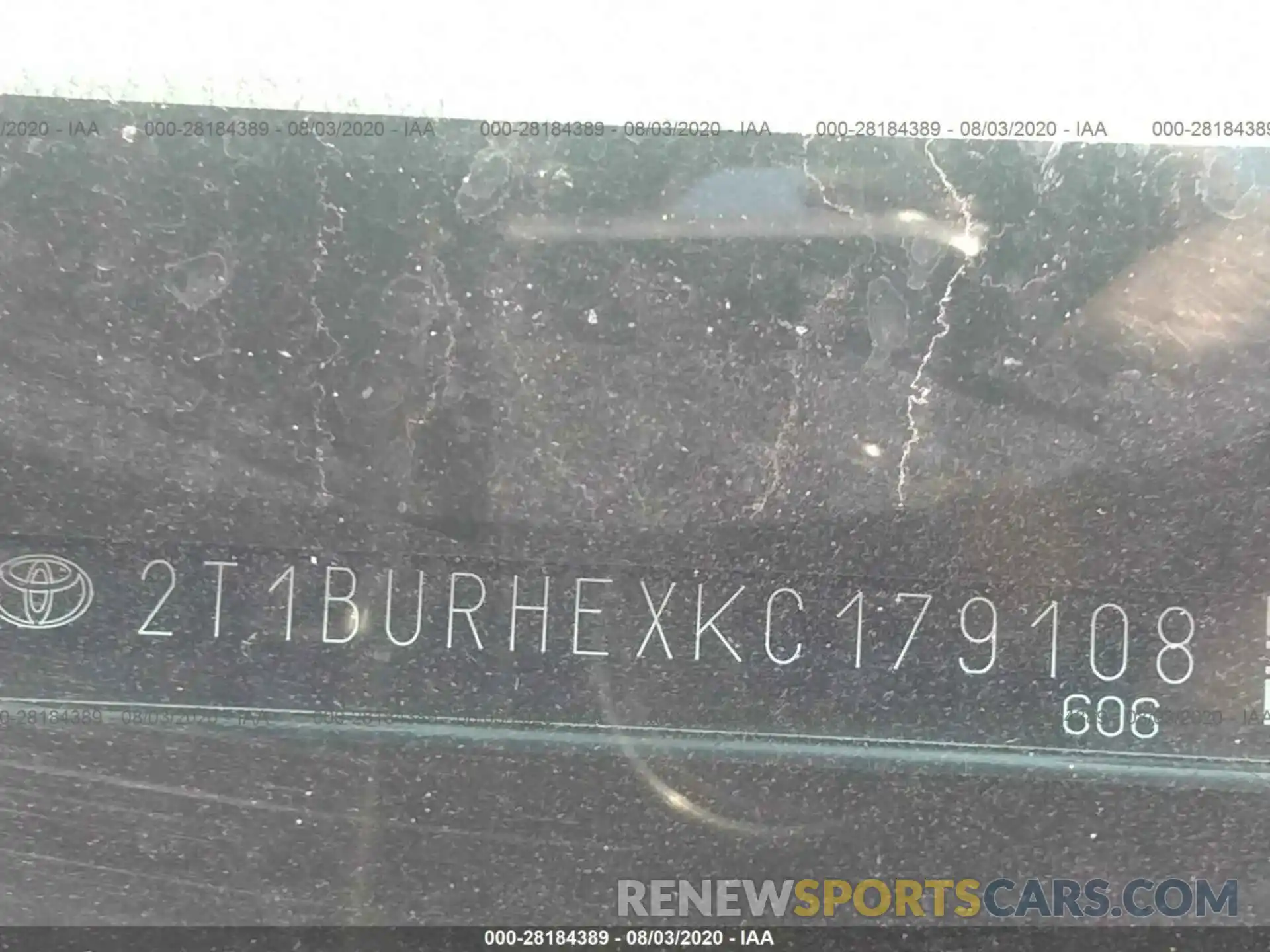 9 Photograph of a damaged car 2T1BURHEXKC179108 TOYOTA COROLLA 2019