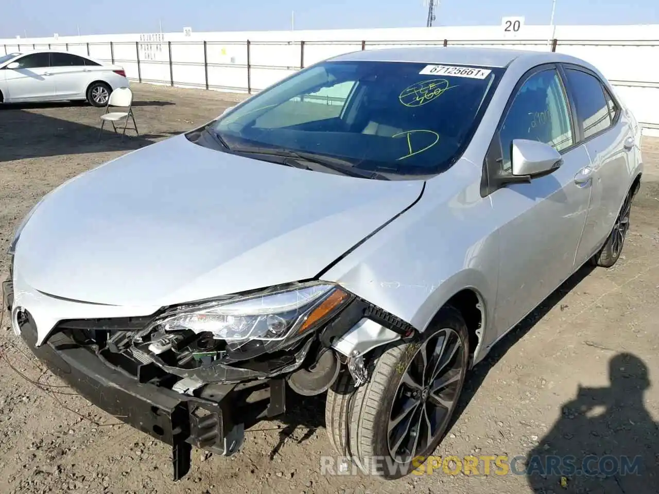 2 Photograph of a damaged car 2T1BURHEXKC183045 TOYOTA COROLLA 2019