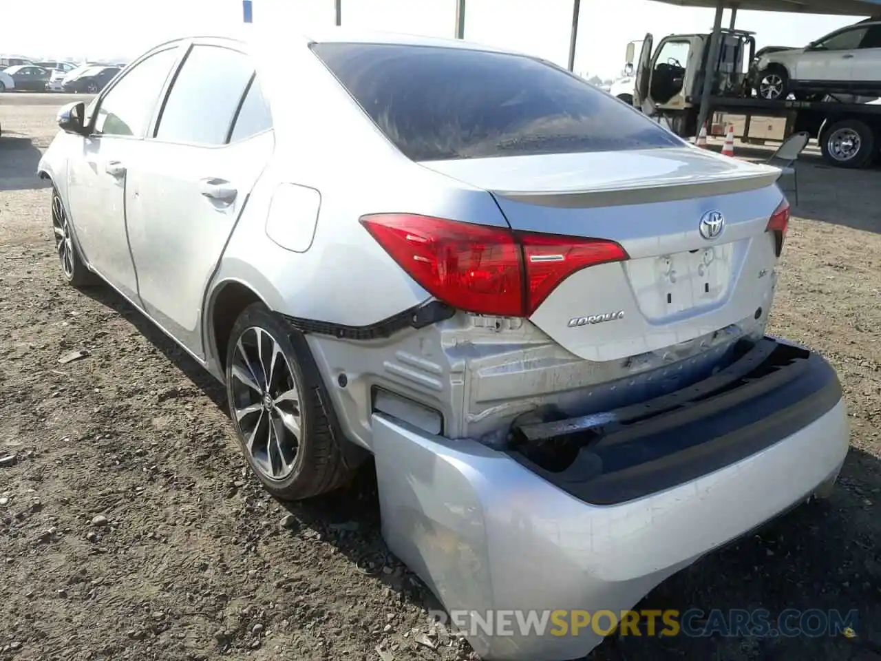 3 Photograph of a damaged car 2T1BURHEXKC183045 TOYOTA COROLLA 2019