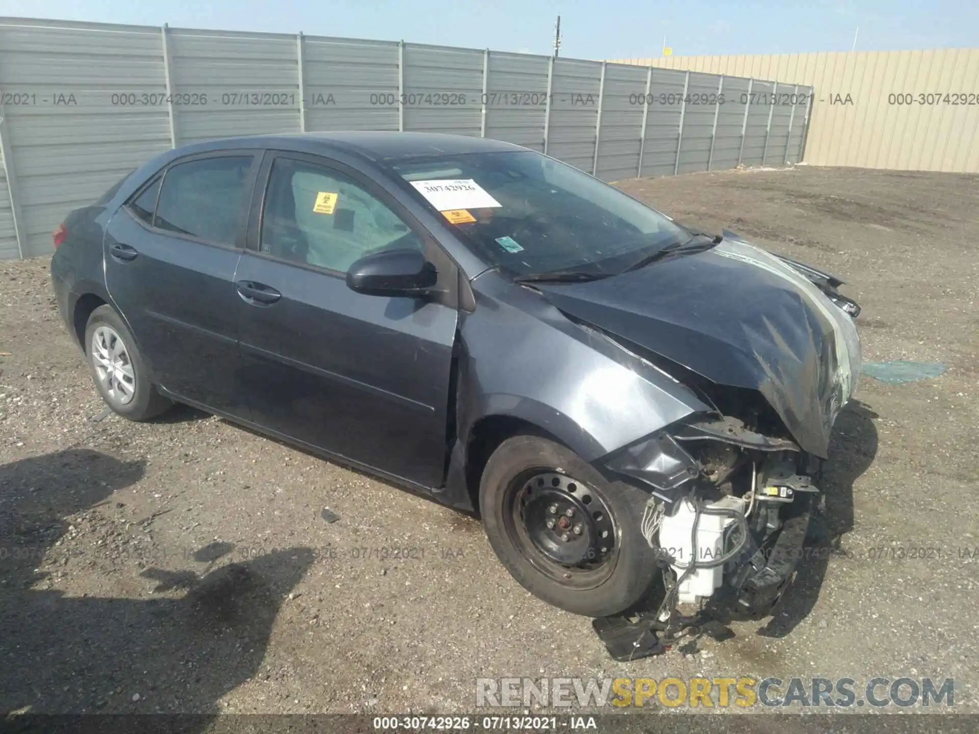 1 Photograph of a damaged car 2T1BURHEXKC188438 TOYOTA COROLLA 2019