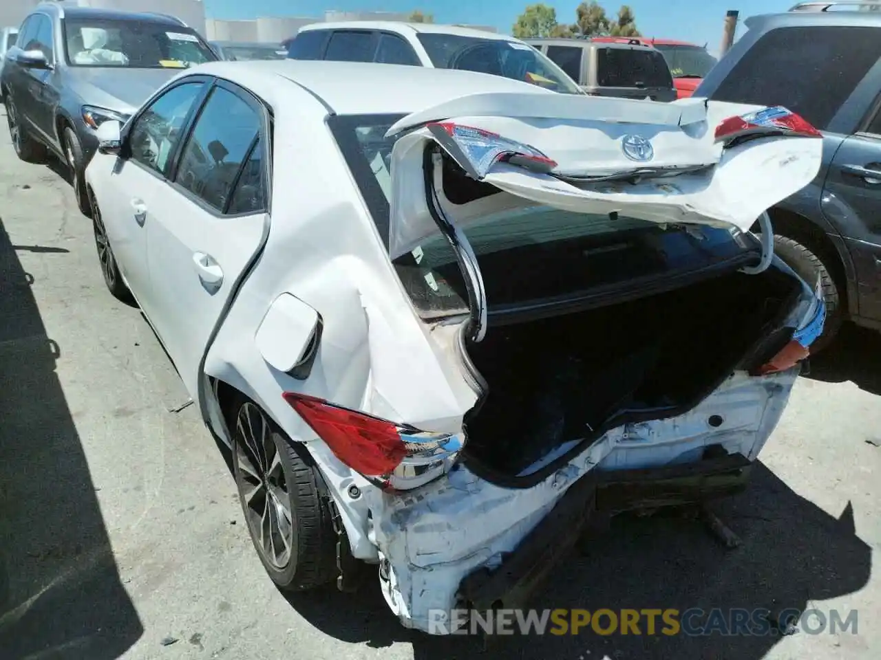 3 Photograph of a damaged car 2T1BURHEXKC194756 TOYOTA COROLLA 2019