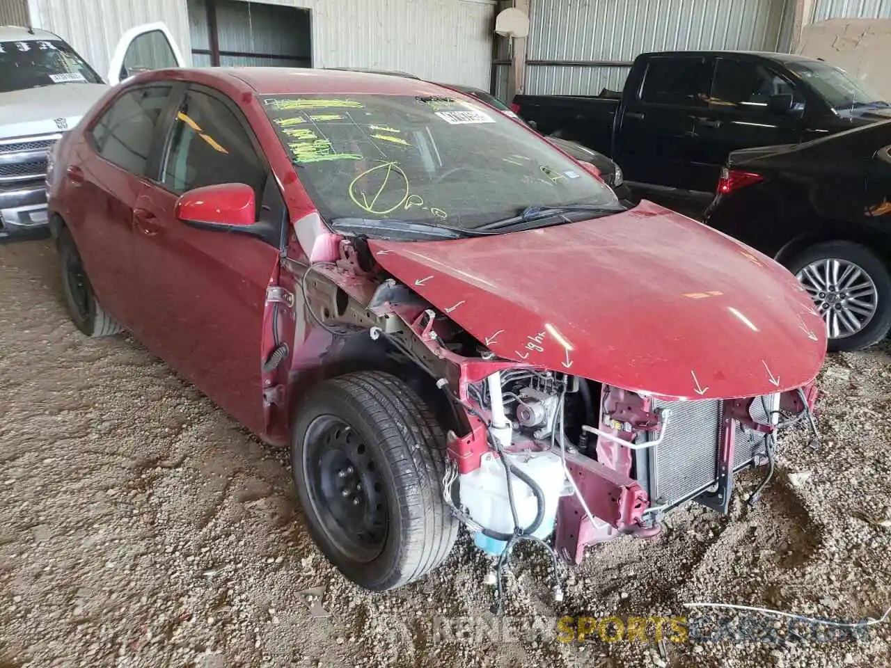 1 Photograph of a damaged car 2T1BURHEXKC202158 TOYOTA COROLLA 2019