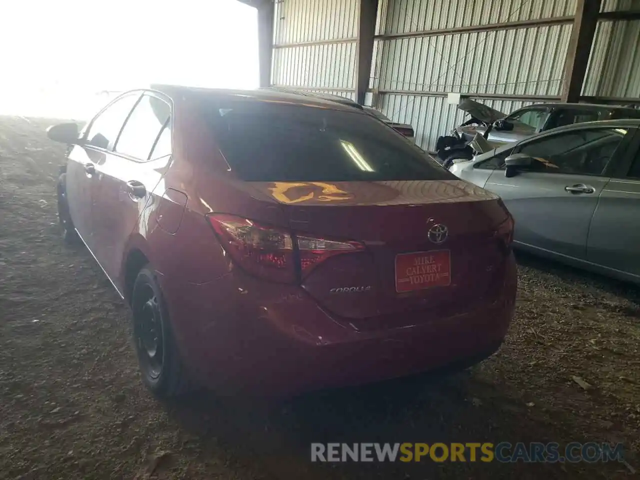 3 Photograph of a damaged car 2T1BURHEXKC202158 TOYOTA COROLLA 2019