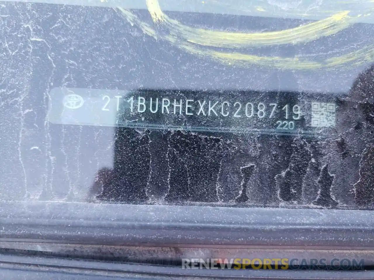 10 Photograph of a damaged car 2T1BURHEXKC208719 TOYOTA COROLLA 2019