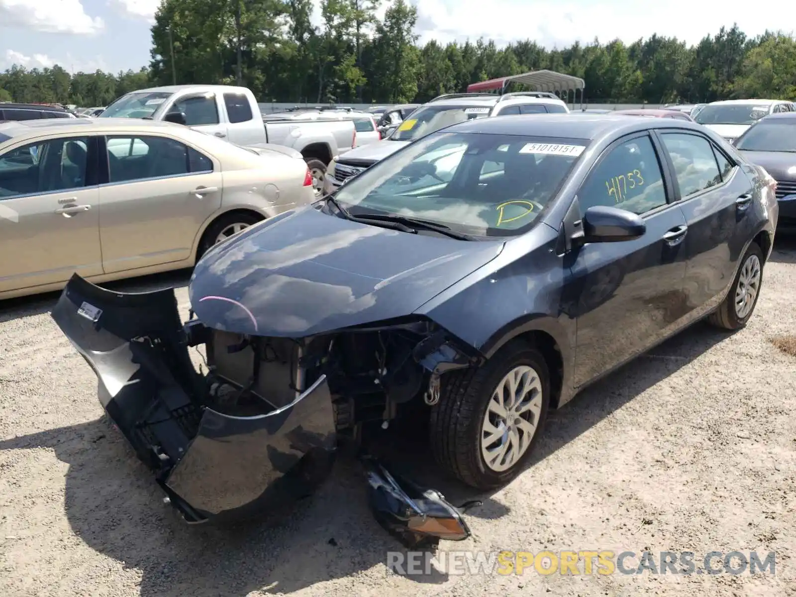 2 Photograph of a damaged car 2T1BURHEXKC220207 TOYOTA COROLLA 2019