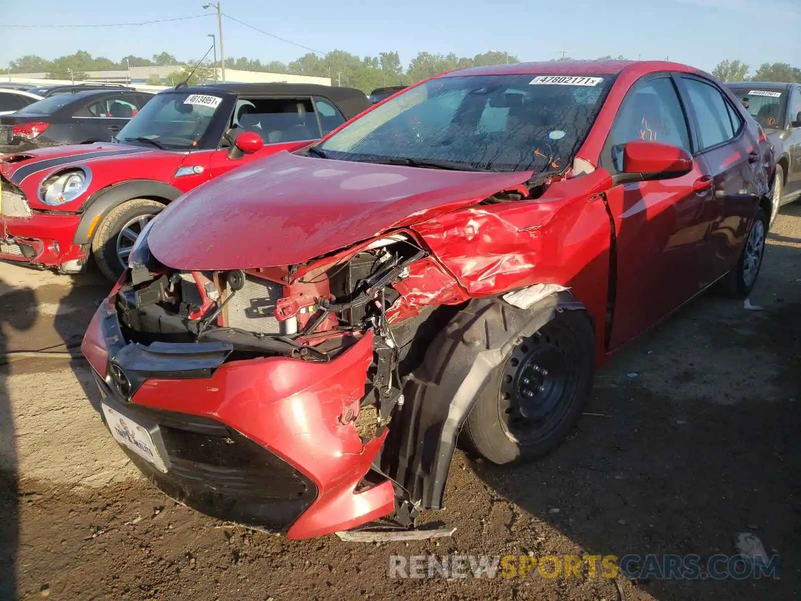 2 Photograph of a damaged car 2T1BURHEXKC227576 TOYOTA COROLLA 2019