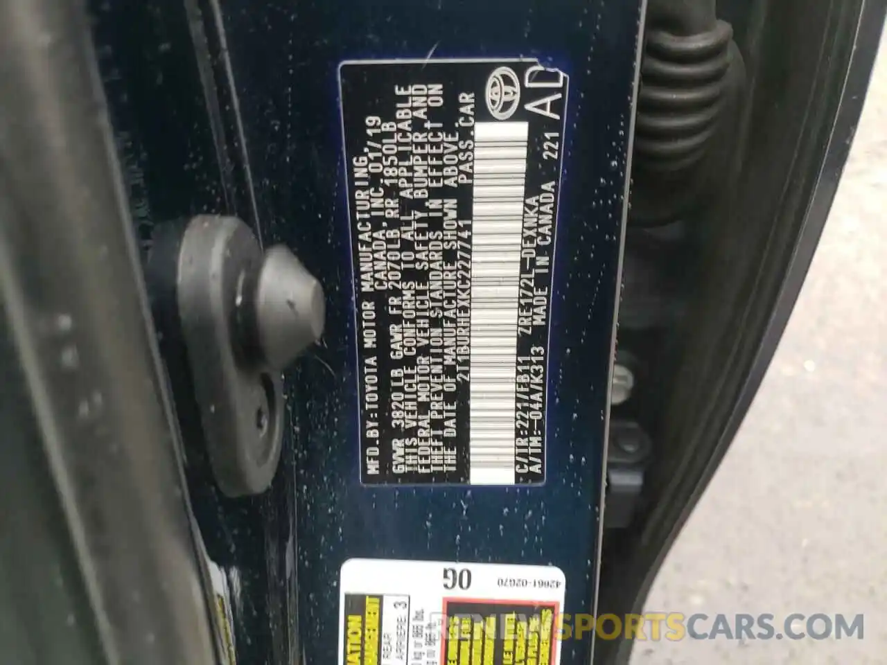 10 Photograph of a damaged car 2T1BURHEXKC227741 TOYOTA COROLLA 2019