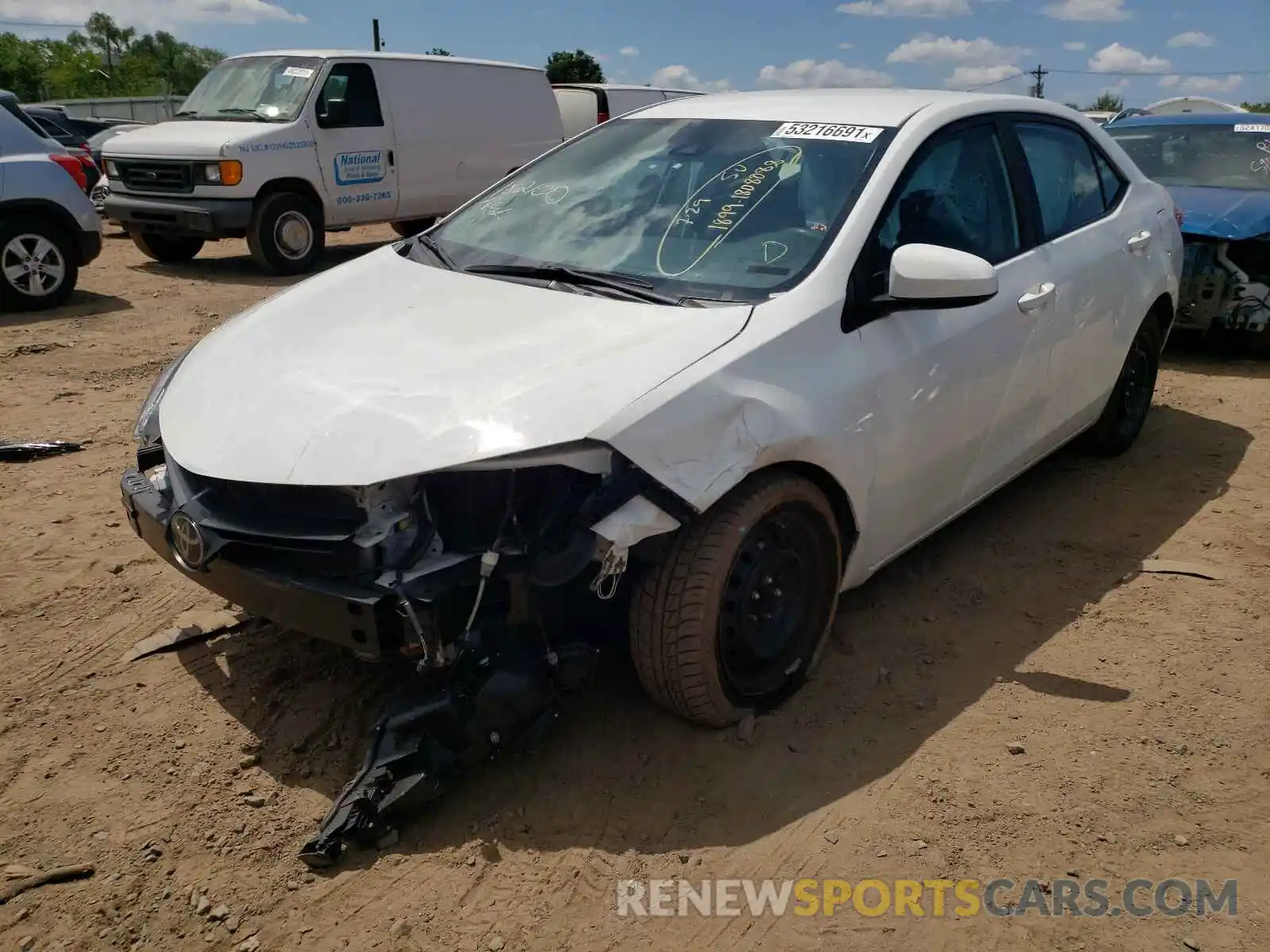 2 Photograph of a damaged car 2T1BURHEXKC241607 TOYOTA COROLLA 2019