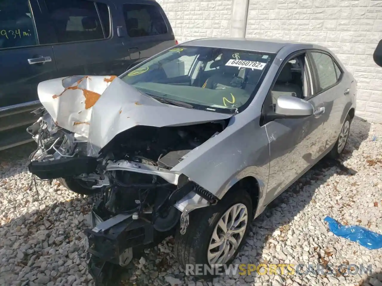 2 Photograph of a damaged car 2T1BURHEXKC244085 TOYOTA COROLLA 2019