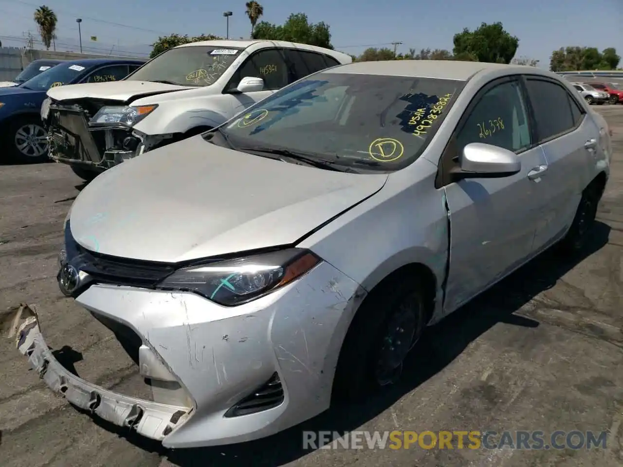 2 Photograph of a damaged car 5YFBURHE0KP859972 TOYOTA COROLLA 2019