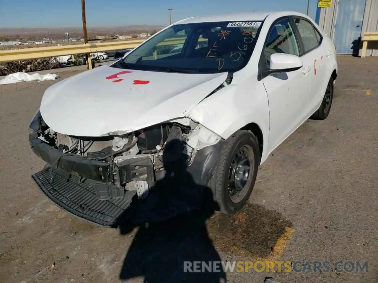 2 Photograph of a damaged car 5YFBURHE0KP864685 TOYOTA COROLLA 2019