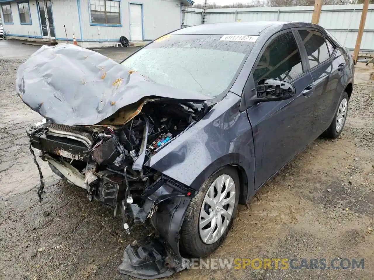 2 Photograph of a damaged car 5YFBURHE0KP869921 TOYOTA COROLLA 2019