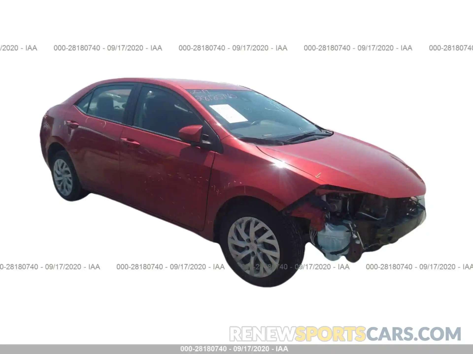 1 Photograph of a damaged car 5YFBURHE0KP871636 TOYOTA COROLLA 2019