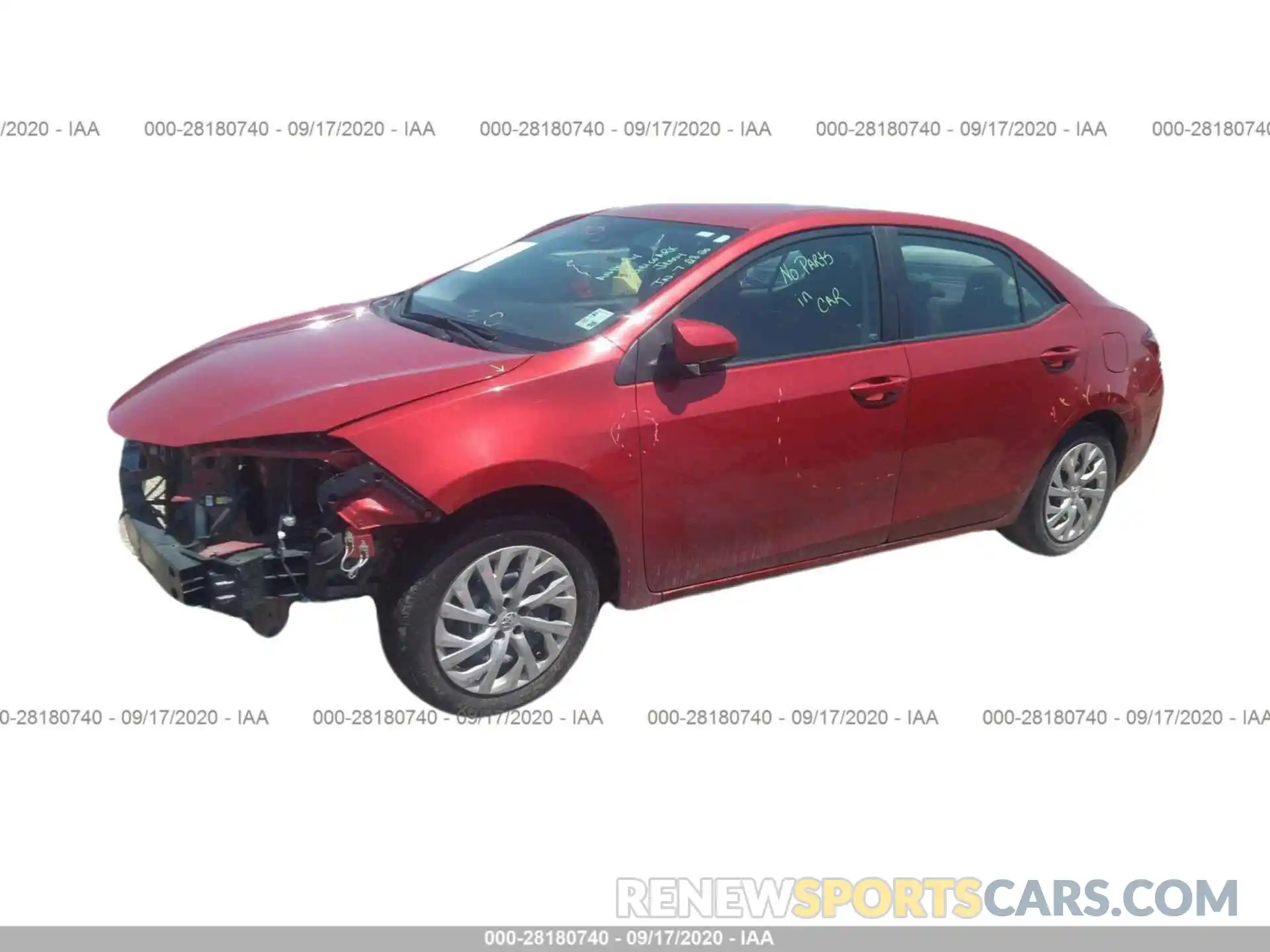 2 Photograph of a damaged car 5YFBURHE0KP871636 TOYOTA COROLLA 2019