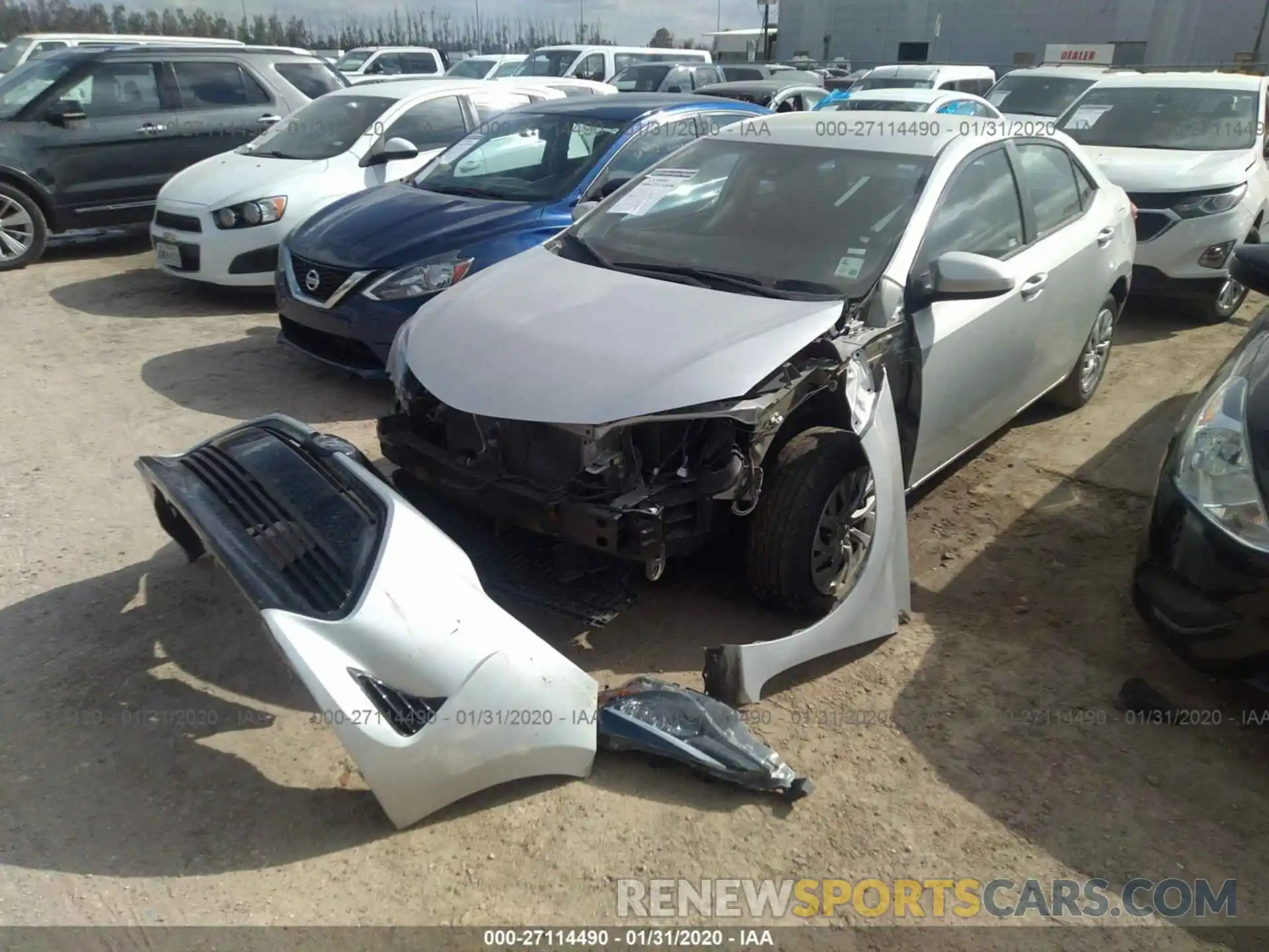 2 Photograph of a damaged car 5YFBURHE0KP873984 TOYOTA COROLLA 2019