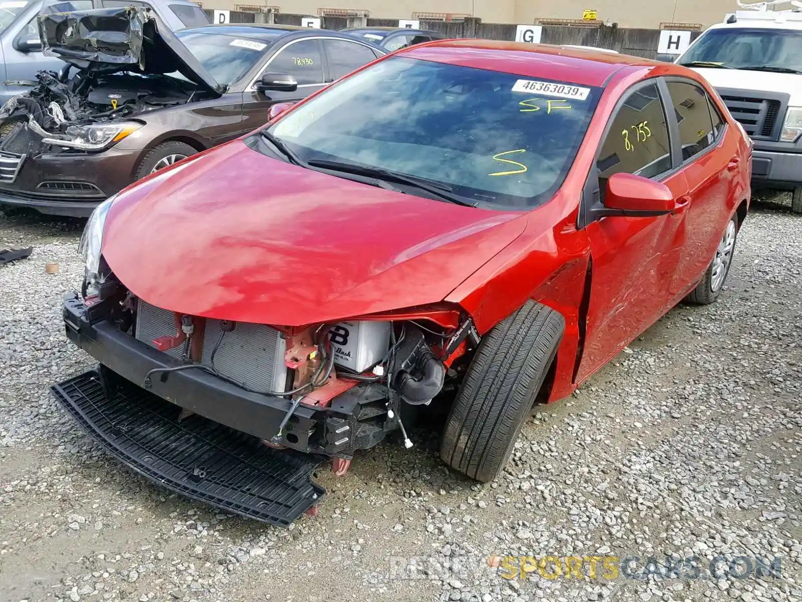 2 Photograph of a damaged car 5YFBURHE0KP876349 TOYOTA COROLLA 2019