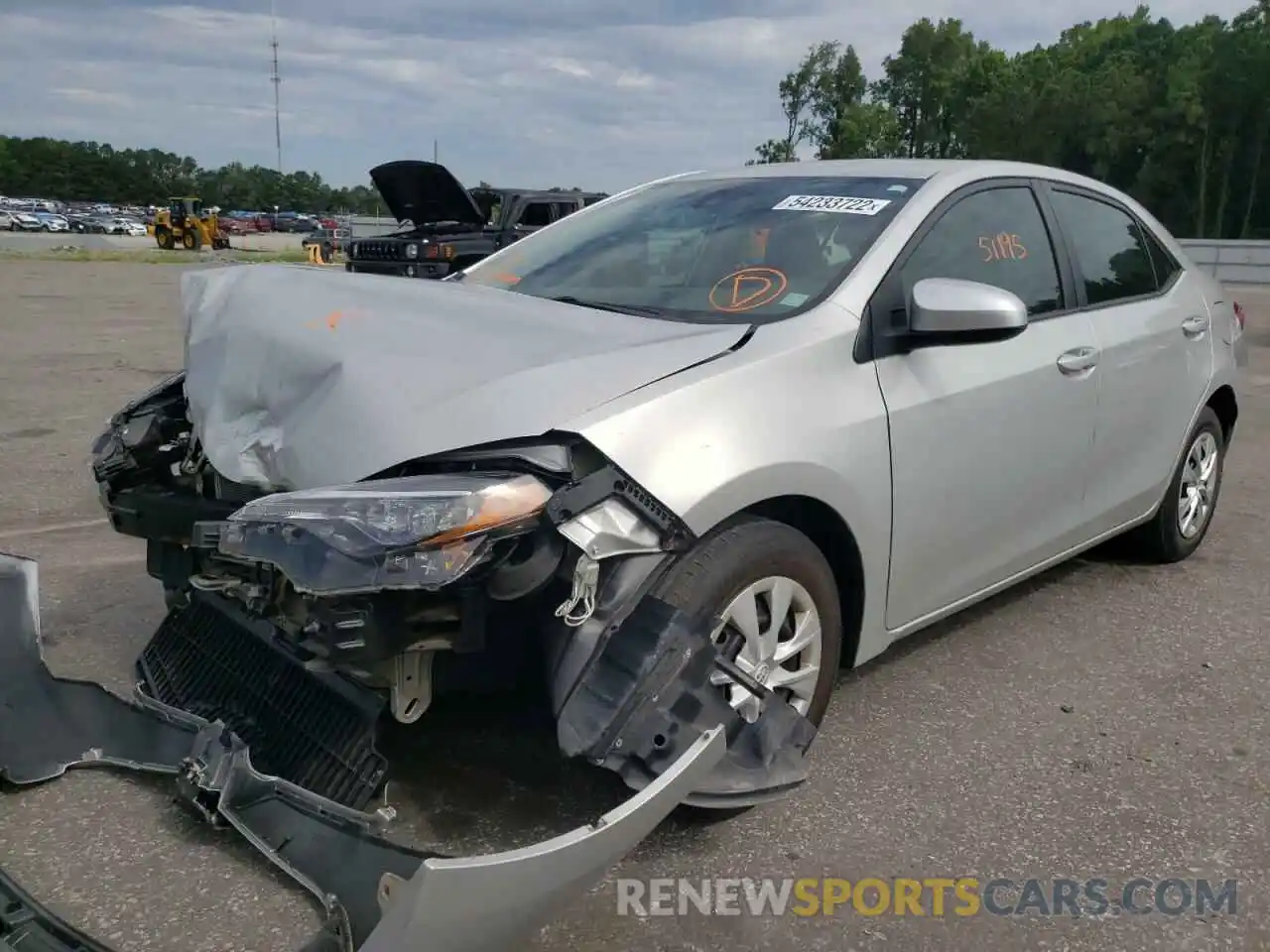 2 Photograph of a damaged car 5YFBURHE0KP876528 TOYOTA COROLLA 2019