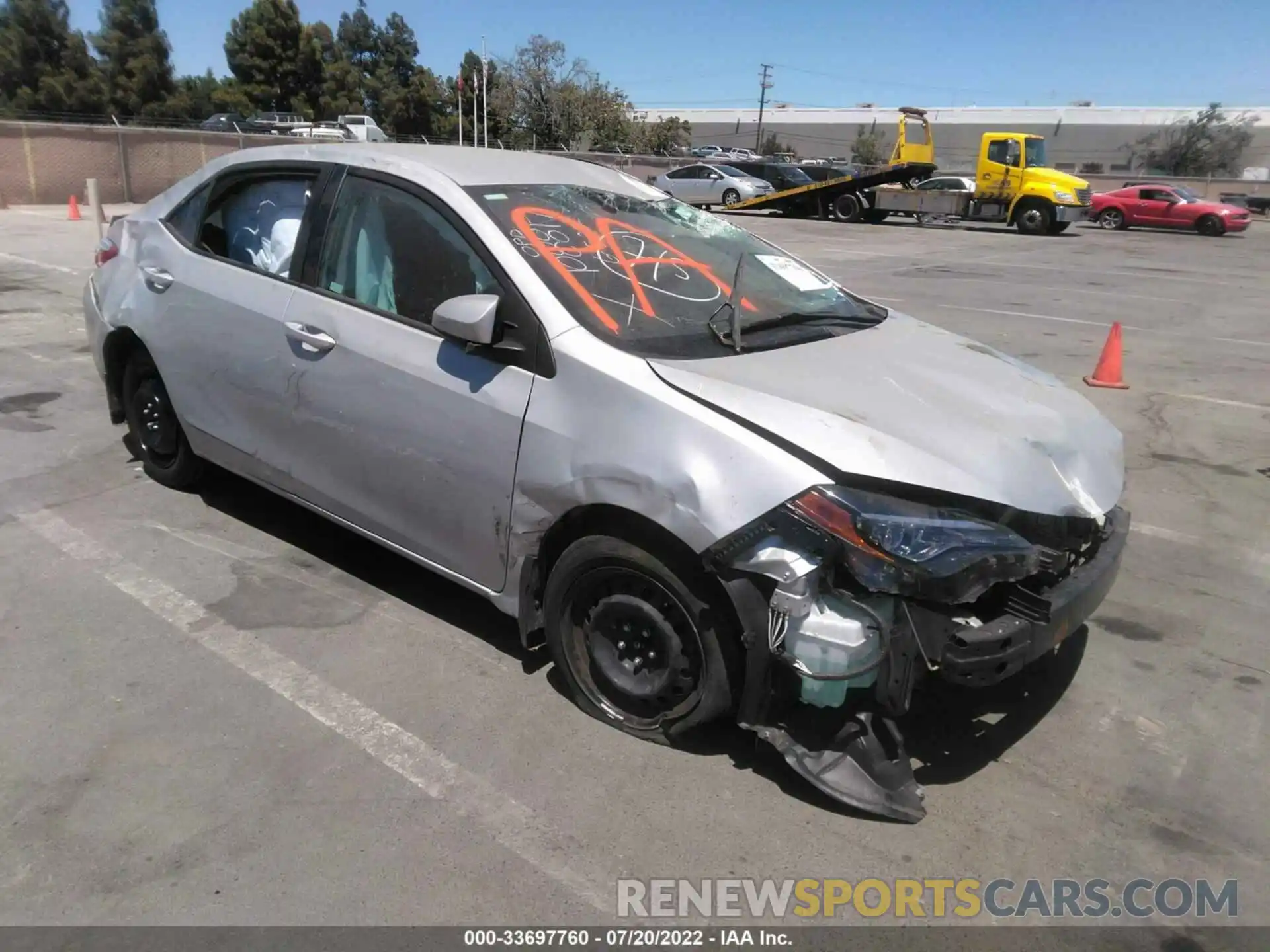 1 Photograph of a damaged car 5YFBURHE0KP876643 TOYOTA COROLLA 2019