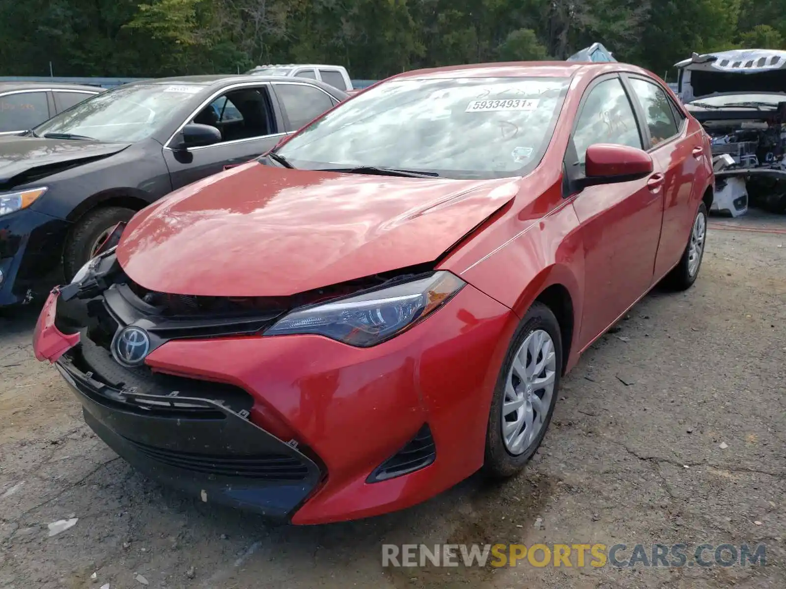 2 Photograph of a damaged car 5YFBURHE0KP878070 TOYOTA COROLLA 2019