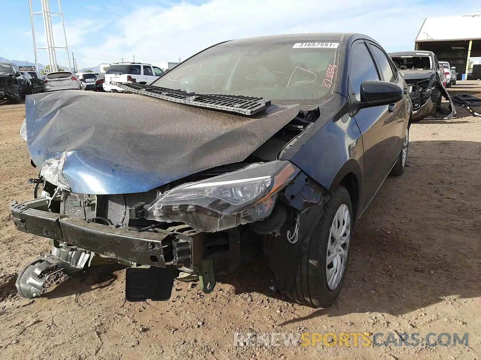 2 Photograph of a damaged car 5YFBURHE0KP878828 TOYOTA COROLLA 2019