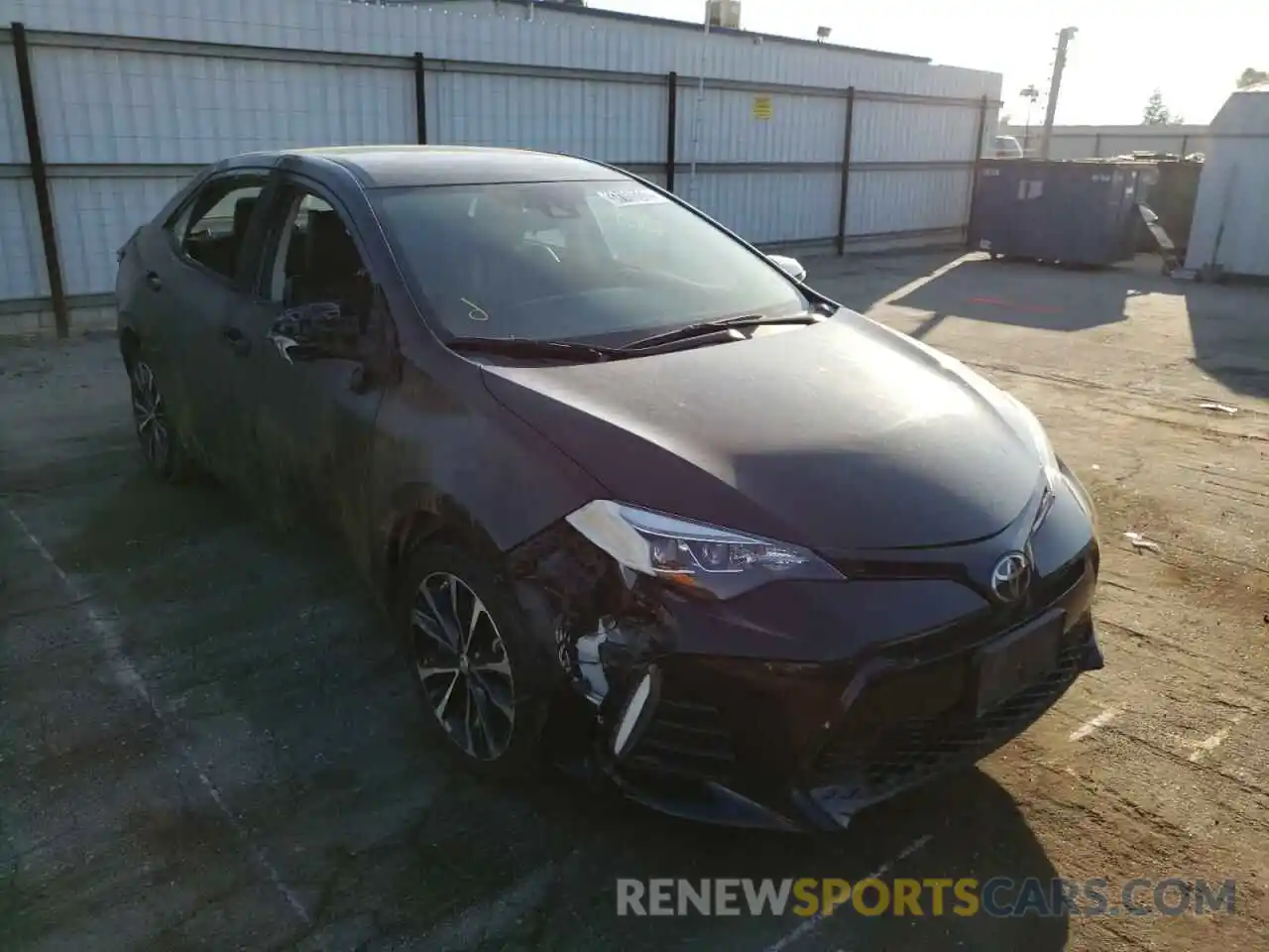 1 Photograph of a damaged car 5YFBURHE0KP885956 TOYOTA COROLLA 2019