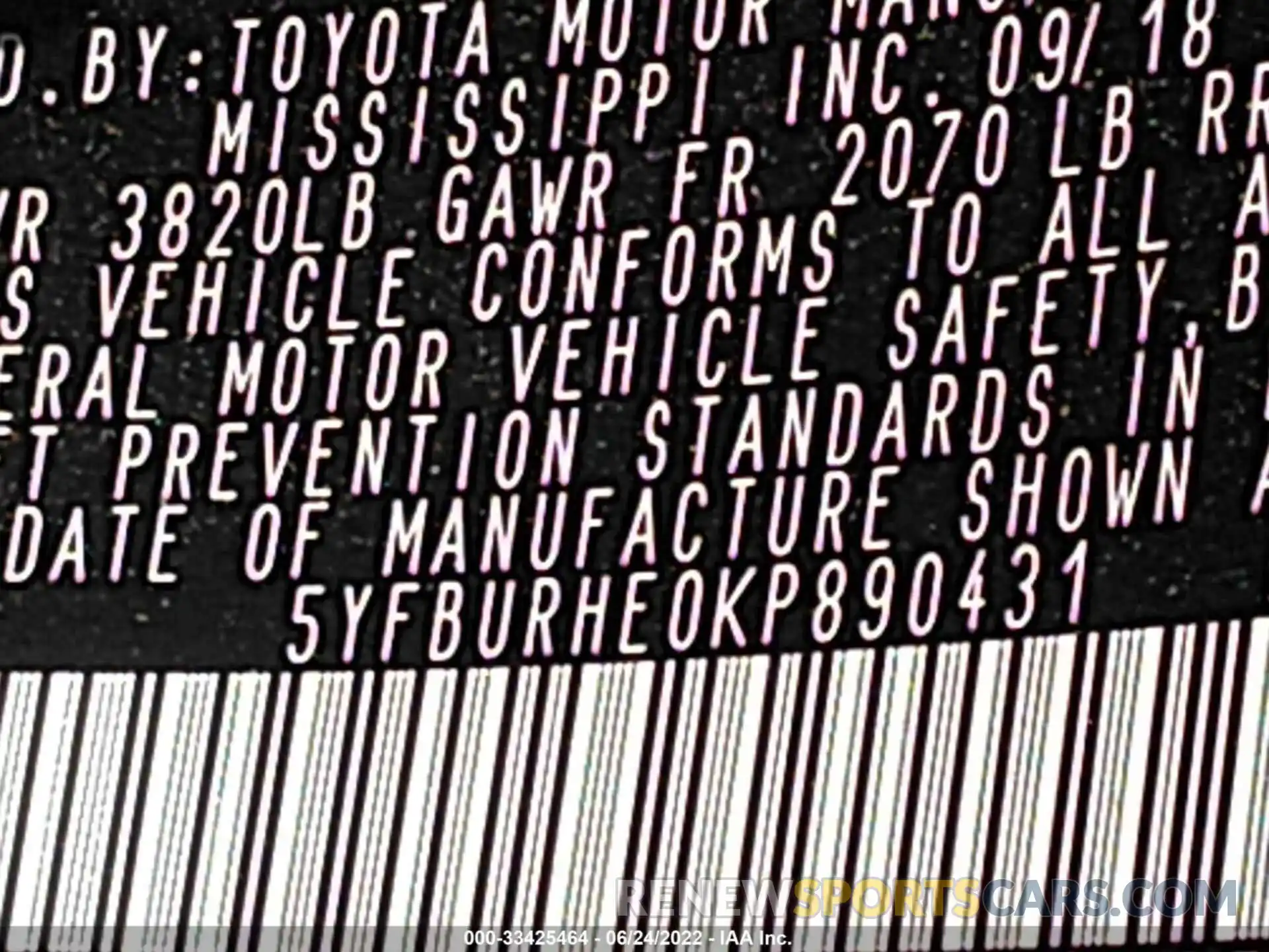 9 Photograph of a damaged car 5YFBURHE0KP890431 TOYOTA COROLLA 2019