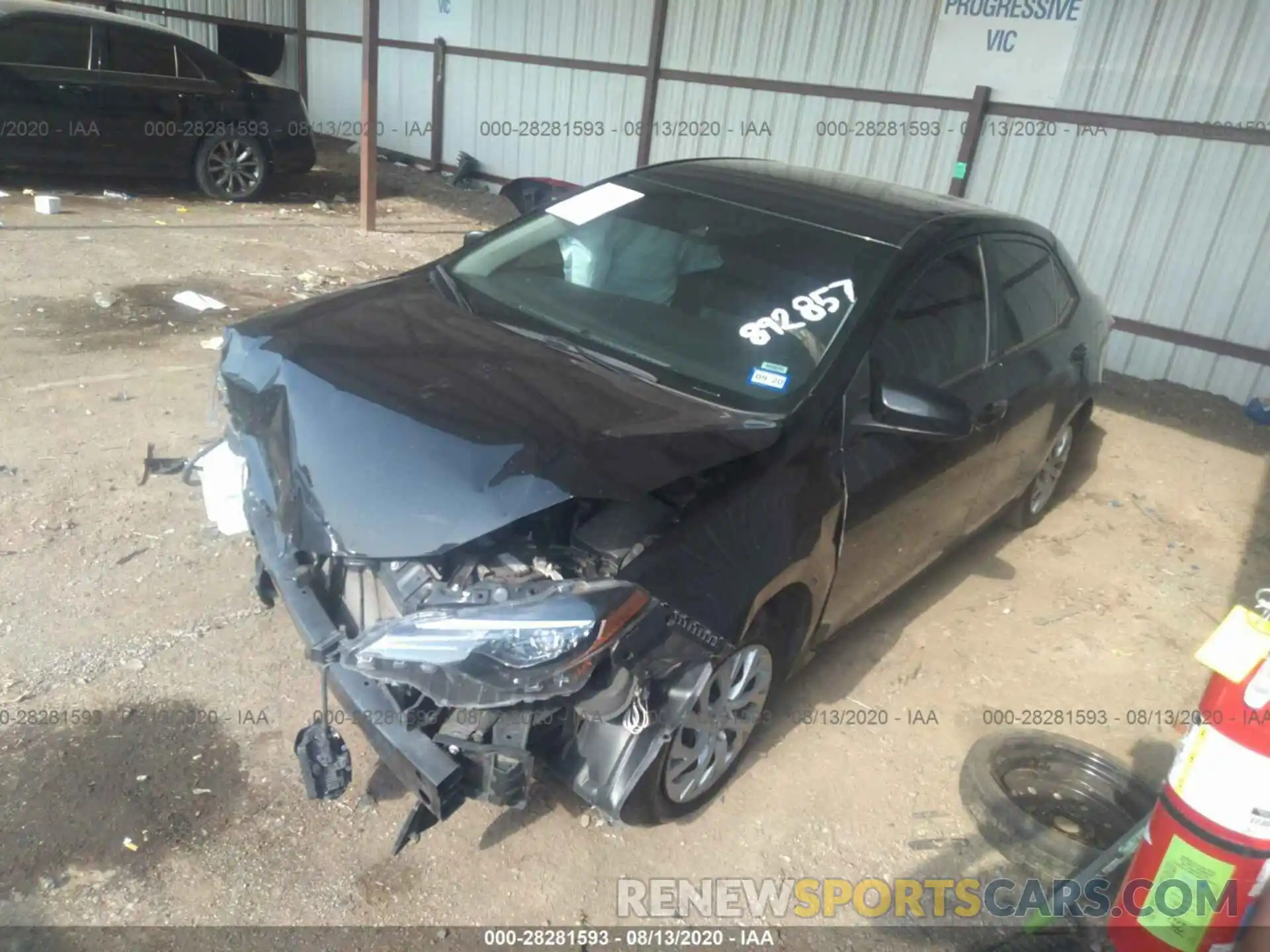 2 Photograph of a damaged car 5YFBURHE0KP892857 TOYOTA COROLLA 2019