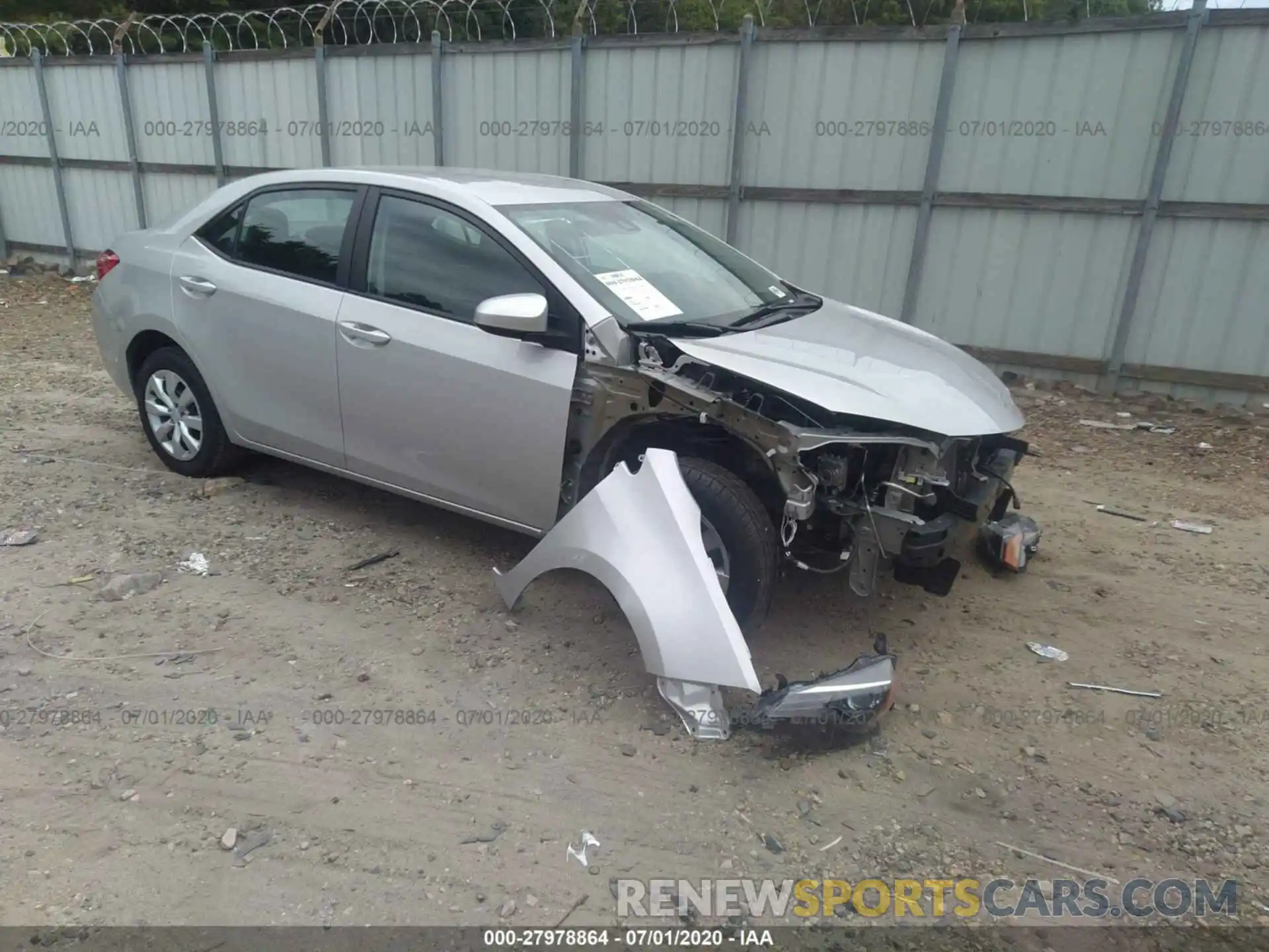 1 Photograph of a damaged car 5YFBURHE0KP894107 TOYOTA COROLLA 2019