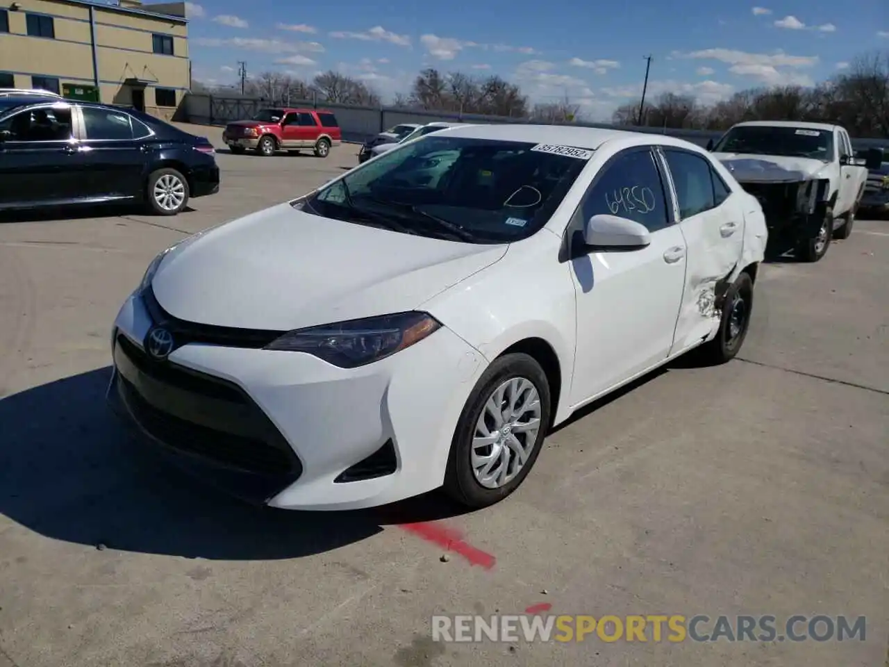 2 Photograph of a damaged car 5YFBURHE0KP896844 TOYOTA COROLLA 2019