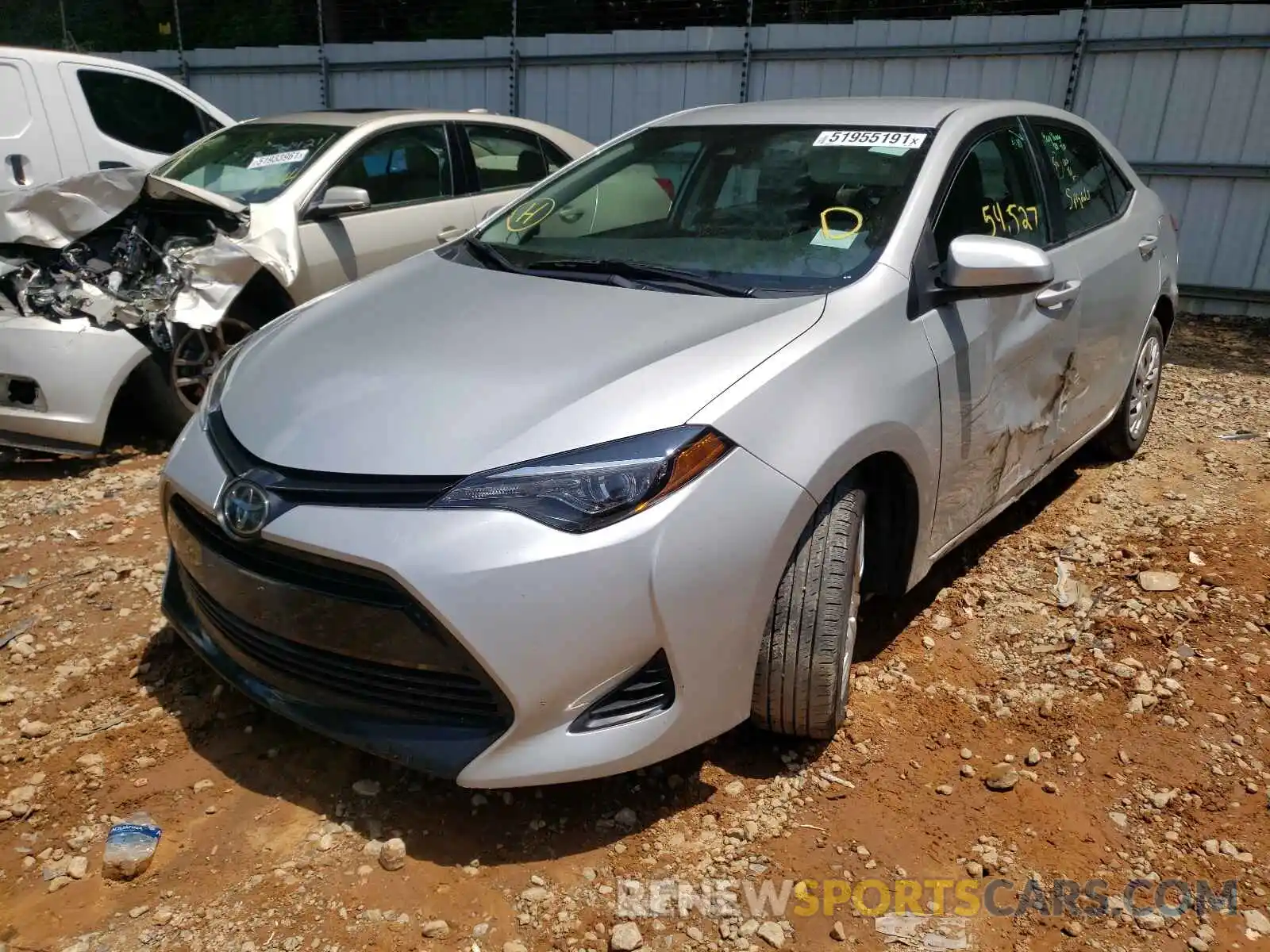 2 Photograph of a damaged car 5YFBURHE0KP896925 TOYOTA COROLLA 2019