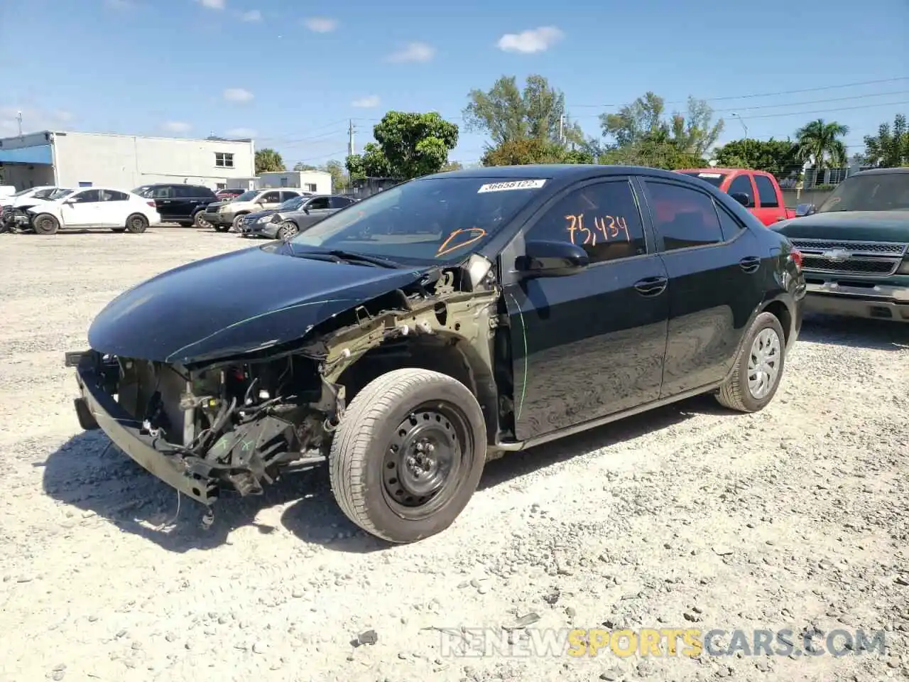 2 Photograph of a damaged car 5YFBURHE0KP905610 TOYOTA COROLLA 2019