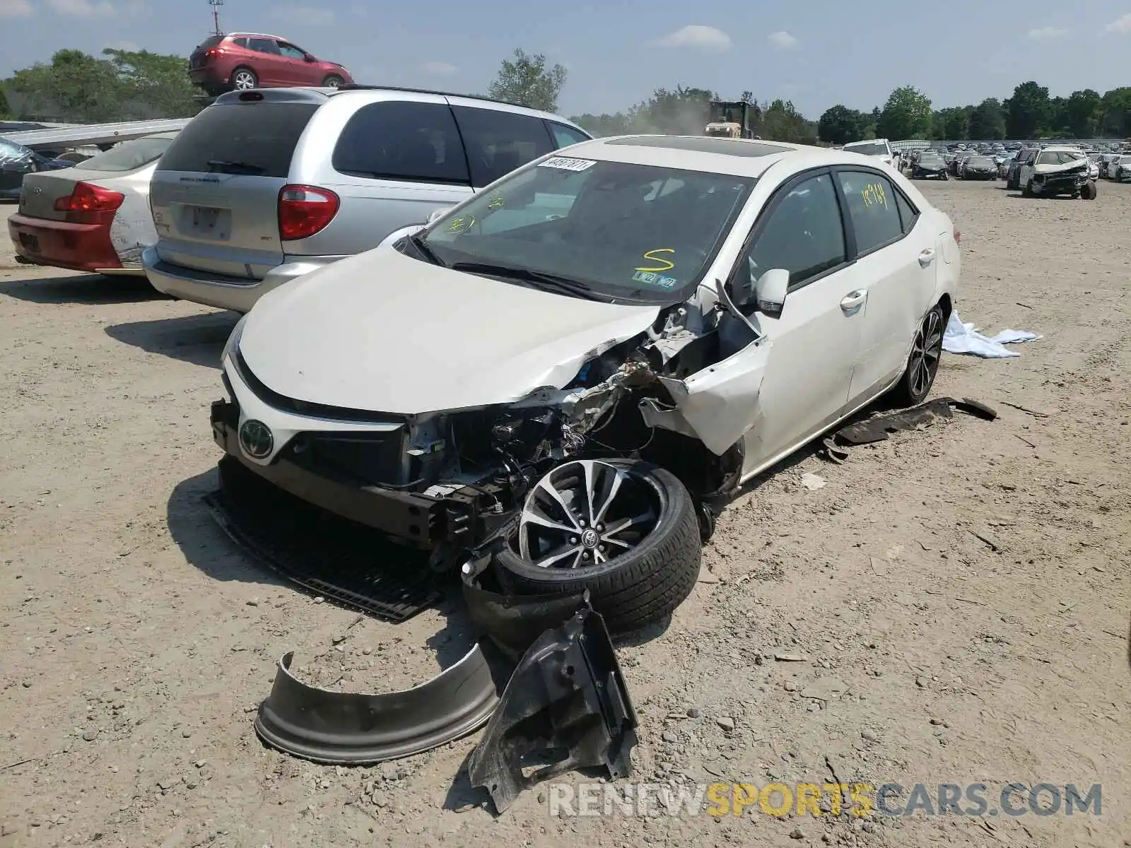 2 Photograph of a damaged car 5YFBURHE0KP905784 TOYOTA COROLLA 2019