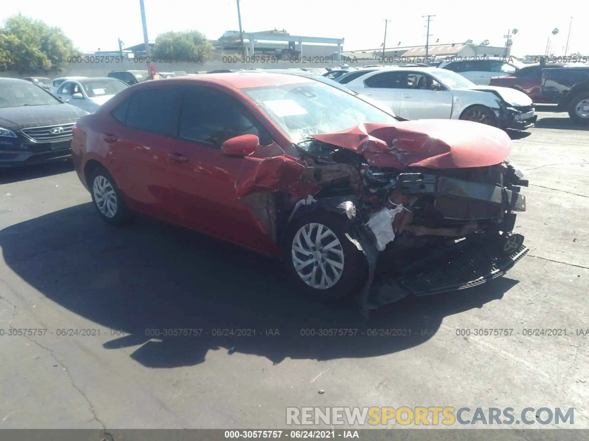 1 Photograph of a damaged car 5YFBURHE0KP906708 TOYOTA COROLLA 2019